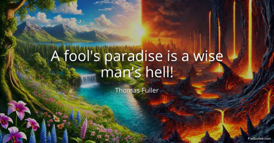 A fool's paradise is a wise man's hell!