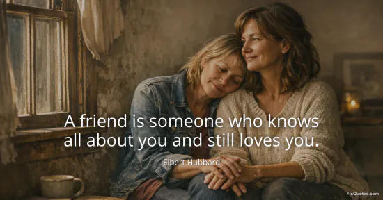 A friend is someone who knows all about you and still loves you