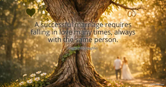A successful marriage requires falling in love many times, always with the same person