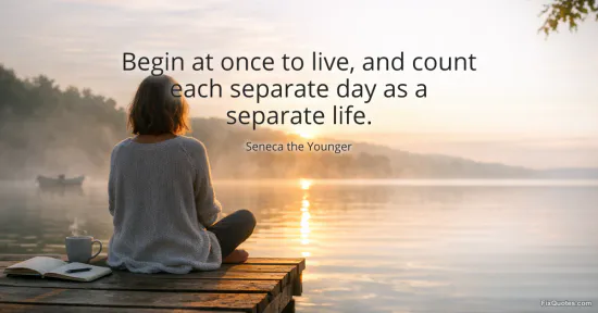Begin at once to live, and count each separate day as a separate life