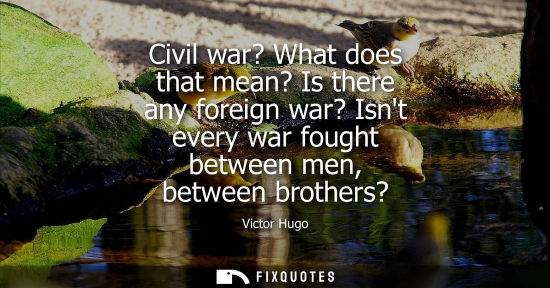 Small: Civil war? What does that mean? Is there any foreign war? Isnt every war fought between men, between br