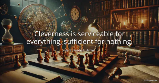 Cleverness is serviceable for everything, sufficient for nothing