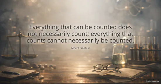 Everything that can be counted does not necessarily count; everything that counts cannot necessarily be counted