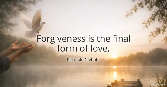 Forgiveness is the final form of love