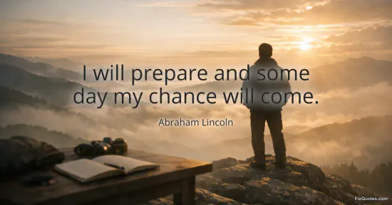 I will prepare and some day my chance will come