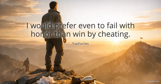 I would prefer even to fail with honor than win by cheating