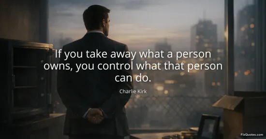 If you take away what a person owns, you control what that person can do