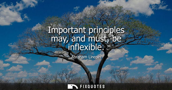 Small: Important principles may, and must, be inflexible