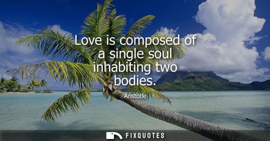 Small: Love is composed of a single soul inhabiting two bodies
