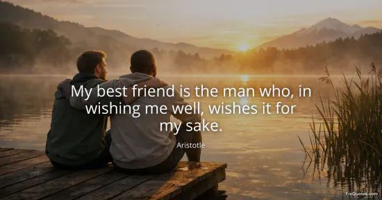 My best friend is the man who, in wishing me well, wishes it for my sake