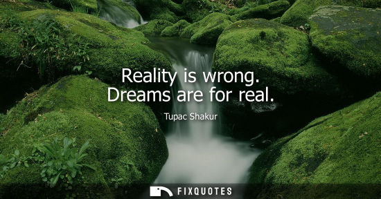 Small: Reality is wrong. Dreams are for real