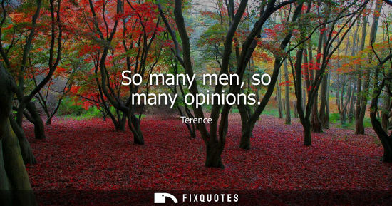 Small: So many men, so many opinions