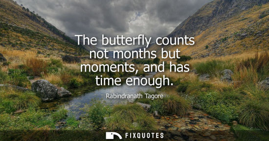 Small: The butterfly counts not months but moments, and has time enough