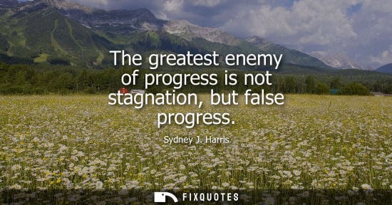 Small: The greatest enemy of progress is not stagnation, but false progress