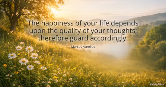 The happiness of your life depends upon the quality of your thoughts; therefore guard accordingly