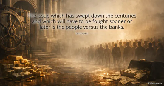 The issue which has swept down the centuries and which will have to be fought sooner or later is the people versus the banks