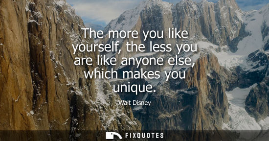 Small: The more you like yourself, the less you are like anyone else, which makes you unique