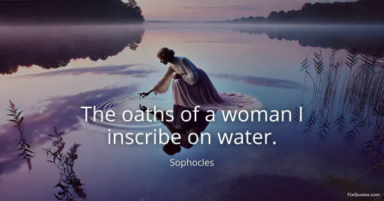 The oaths of a woman I inscribe on water