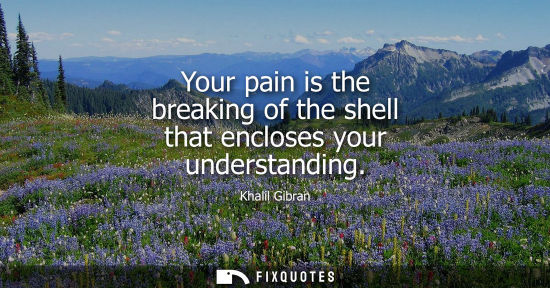 Small: Your pain is the breaking of the shell that encloses your understanding