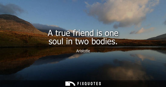 Small: A true friend is one soul in two bodies