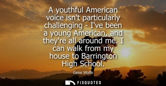 Small: A youthful American voice isnt particularly challenging - Ive been a young American, and theyre all around me.