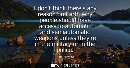 Small: I dont think theres any reason on Earth why people should have access to automatic and semiautomatic we