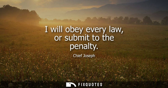 Small: I will obey every law, or submit to the penalty