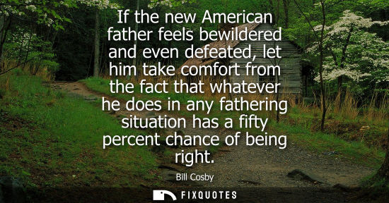 Small: If the new American father feels bewildered and even defeated, let him take comfort from the fact that whateve