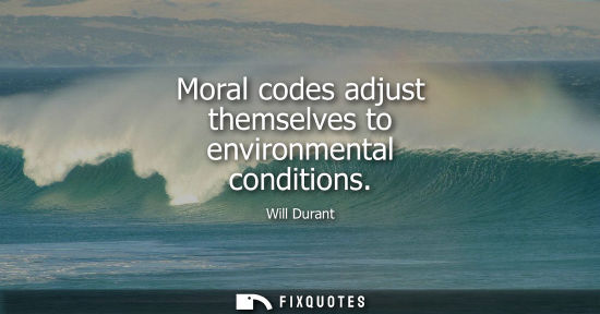 Small: Moral codes adjust themselves to environmental conditions