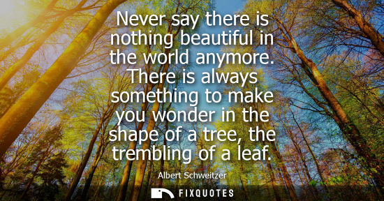 Small: Never say there is nothing beautiful in the world anymore. There is always something to make you wonder