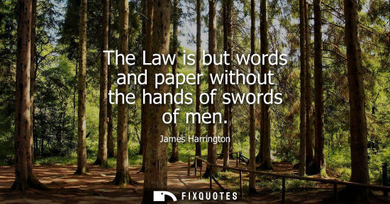 Small: The Law is but words and paper without the hands of swords of men