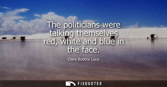 Small: The politicians were talking themselves red, white and blue in the face