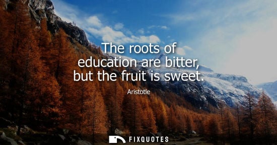 Small: The roots of education are bitter, but the fruit is sweet