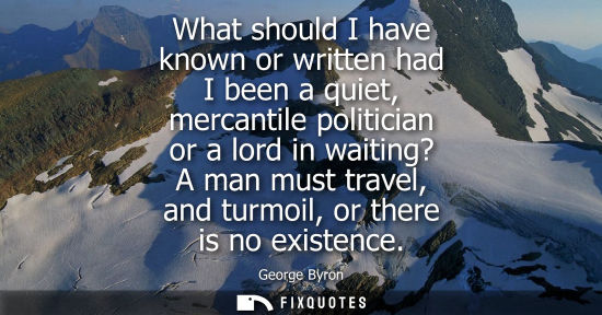 Small: What should I have known or written had I been a quiet, mercantile politician or a lord in waiting? A m